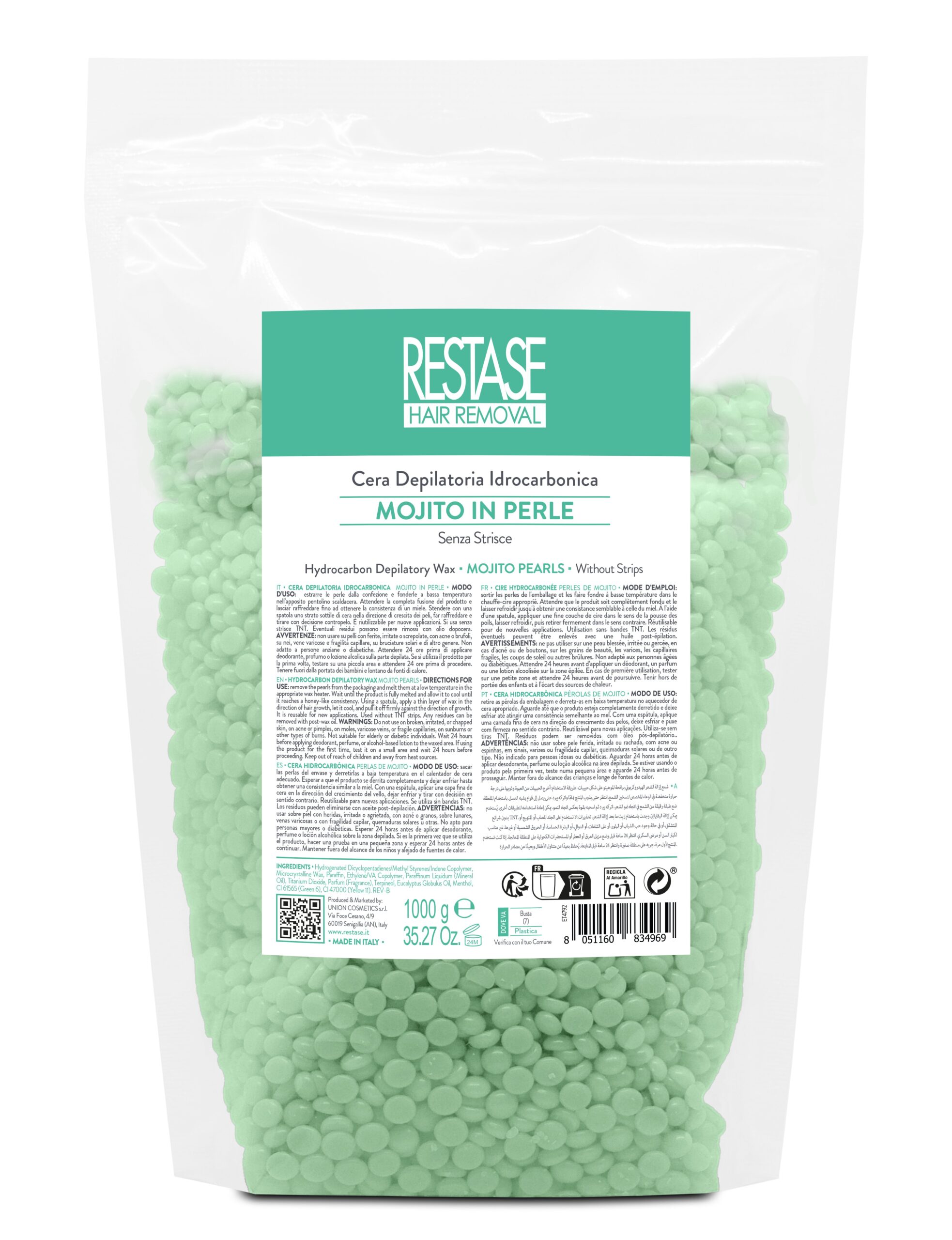 CERA DEPILATORIA IN PERLE MULTIDIREZIONALE ELASTICA IN PERLE - MOJITO