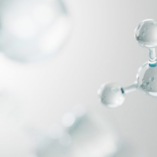Realistic molecules background. Science illustration of a cream Realistic molecules background. Science illustration of a cream